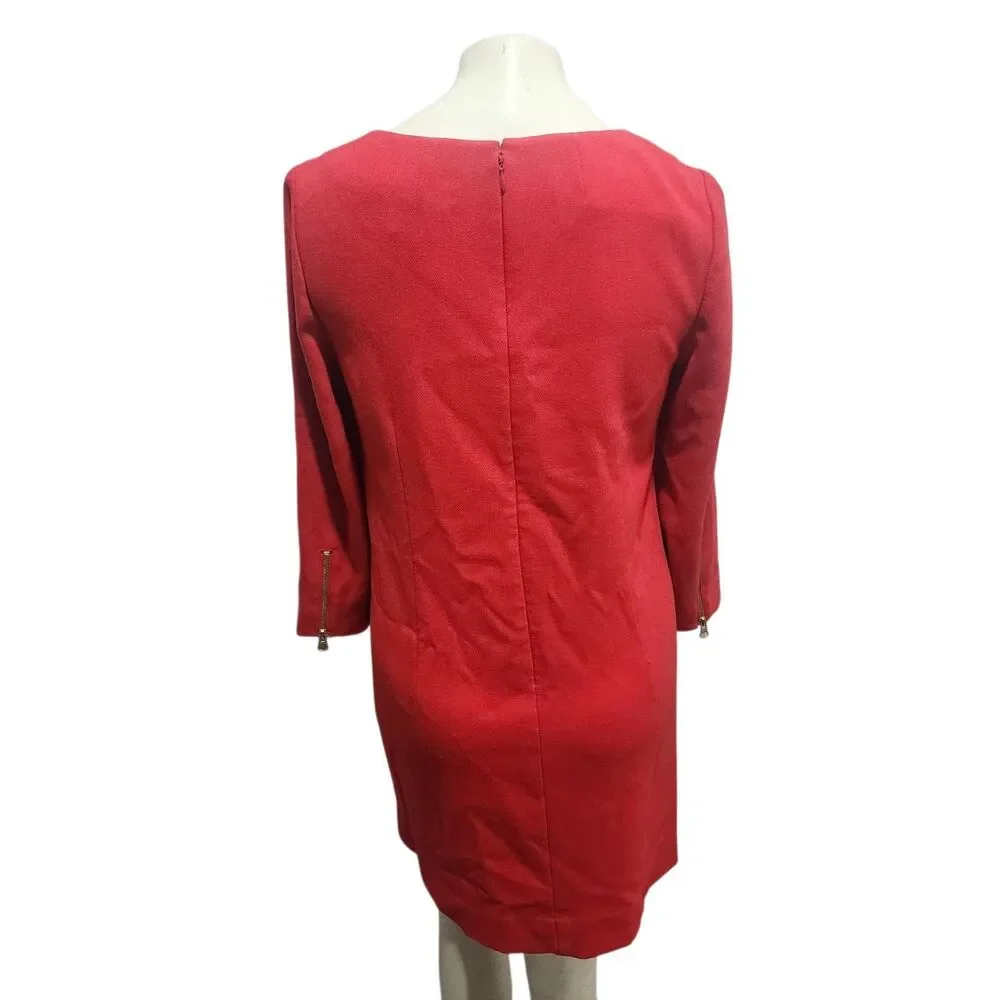 J Crew Double‎ Zip Shift Dress Womens Sz 4 Office Holiday Party Polished Winter
